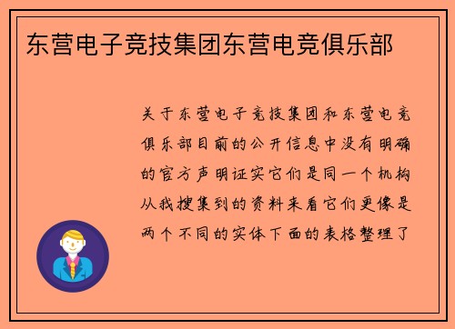 东营电子竞技集团东营电竞俱乐部